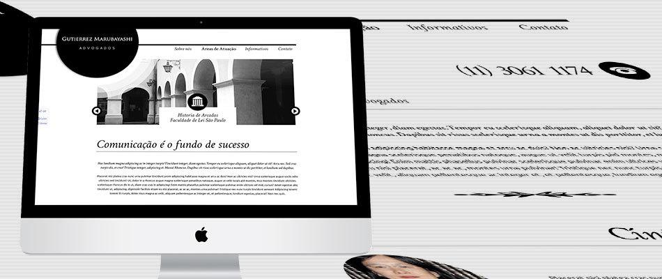 Das Bild zeigt einen Monitor mit der Webseite der Anwälte Gutierrez